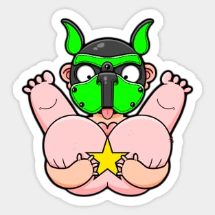 Gay Green Pup Bum Squeeze Sticker